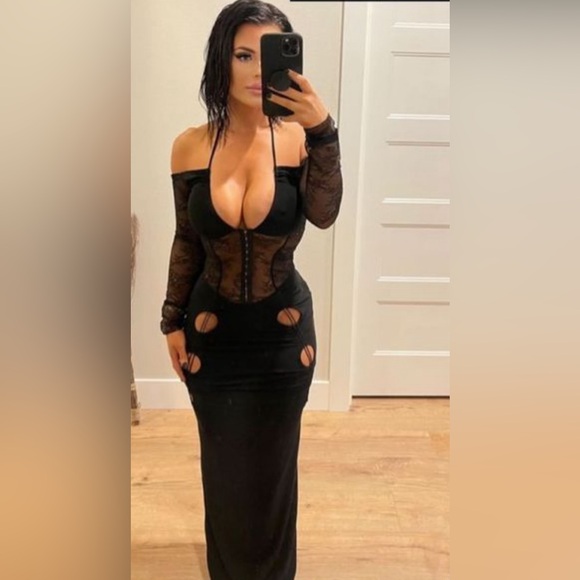 Dresses & Skirts - Black corset maxi dress . Very stretch and fitted